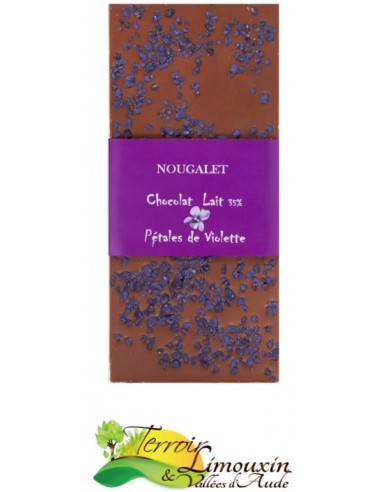 Tablette Chocolat au Lait aux éclats de Violette 100g